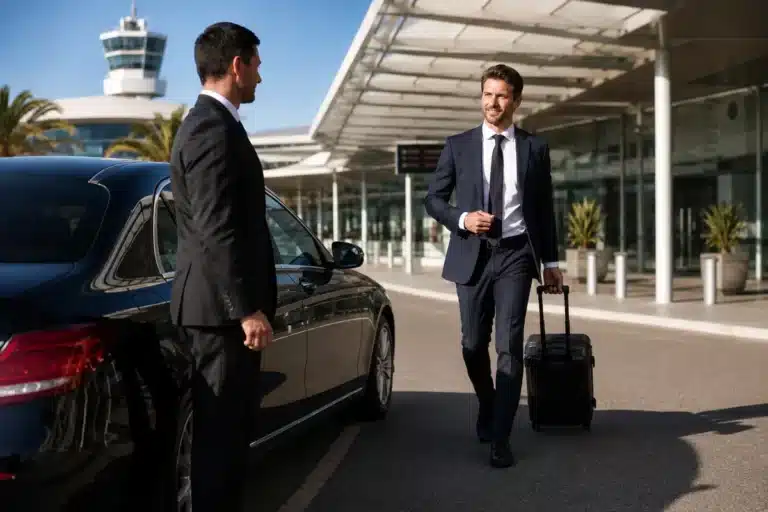taxi aéroport Nice Côte d'Azur transfert professionnel accueil client Mercedes